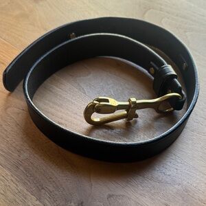 Black Leather Strap with Gold Clip